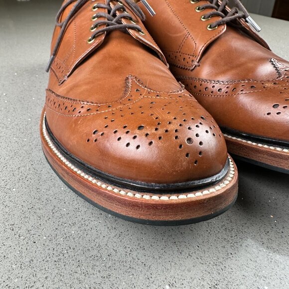 J CREW Superior Oar Stripe Shortwing Derby Brogue Shoes Preppy Leather Italy 10D main image 9